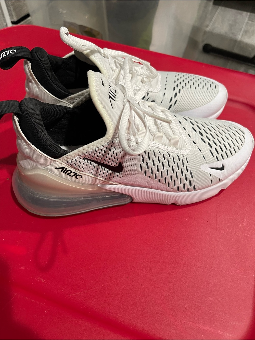 Nike Kids Air Max 270 White and Black Youth Sneakers